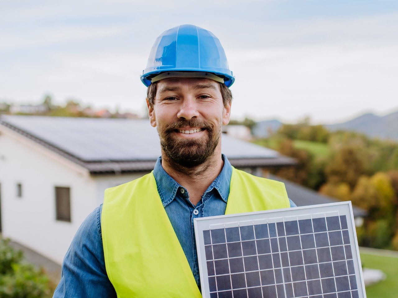 Solar installation worker
